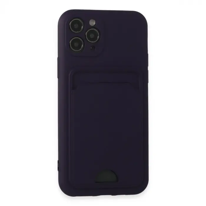 iPhone 11 Pro Kılıf Kelvin Kartvizitli Silikon - Derin Mor