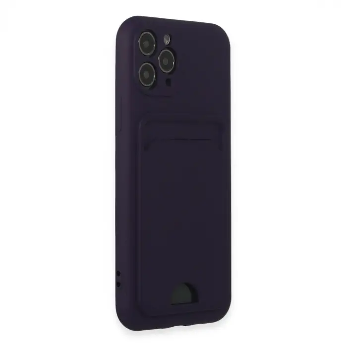 iPhone 11 Pro Kılıf Kelvin Kartvizitli Silikon - Derin Mor