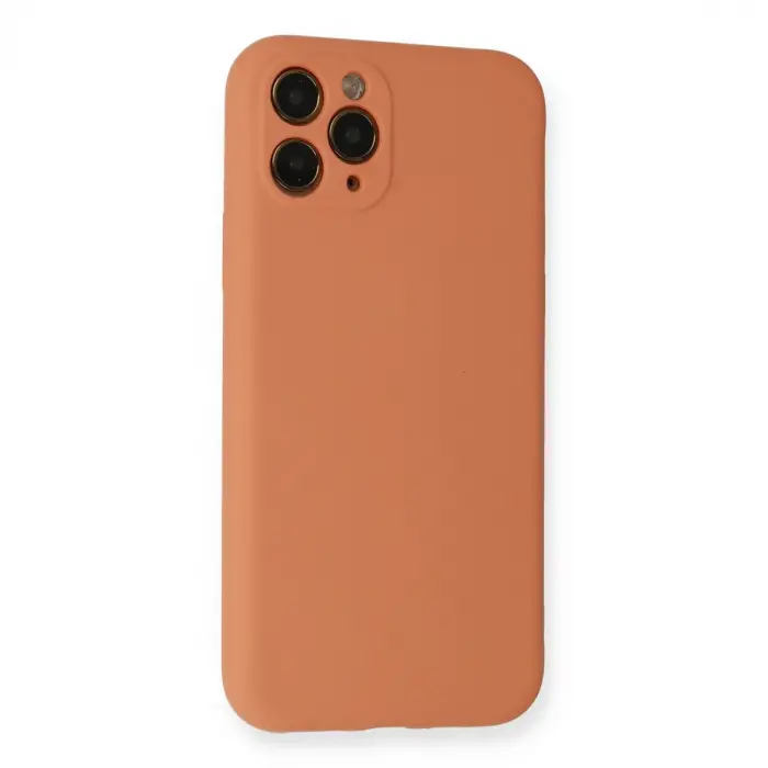 iPhone 11 Pro Kılıf Nano içi Kadife Silikon - Mat Turuncu