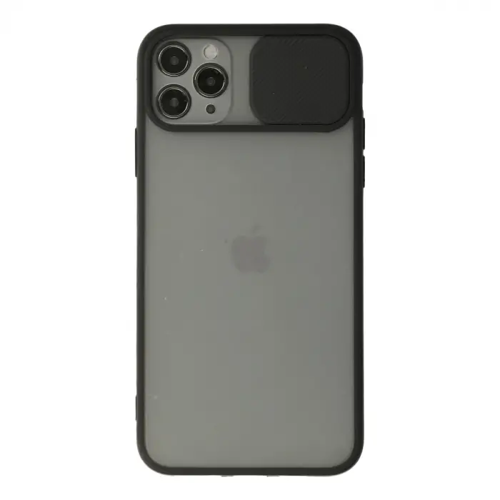 iPhone 11 Pro Max Kılıf Palm Buzlu Kamera Sürgülü Silikon - Siyah