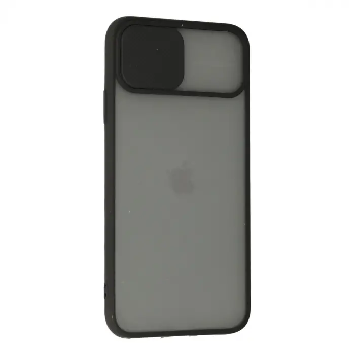 iPhone 11 Pro Max Kılıf Palm Buzlu Kamera Sürgülü Silikon - Siyah