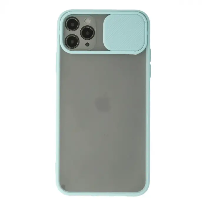 iPhone 11 Pro Max Kılıf Palm Buzlu Kamera Sürgülü Silikon - Turkuaz