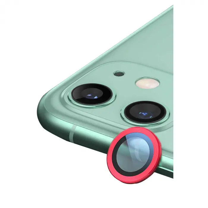 iPhone 12 Mini Raze Metal Kamera Lens - Kırmızı