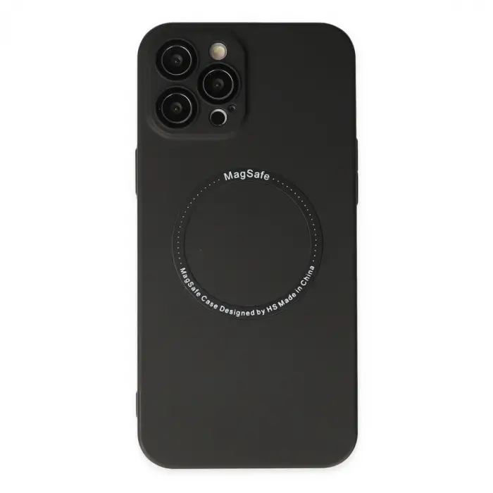 iPhone 12 Pro Kılıf Jack Magneticsafe Lens Silikon - Siyah