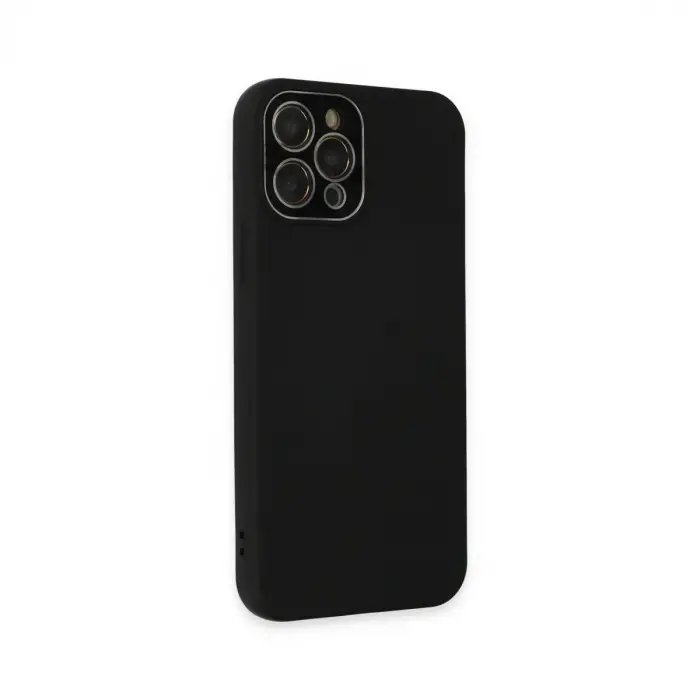 iPhone 12 Pro Kılıf Lansman Glass Kapak - Siyah