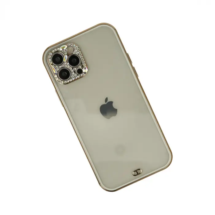 iPhone 12 Pro Max Kılıf Liva Taşlı Silikon - Beyaz