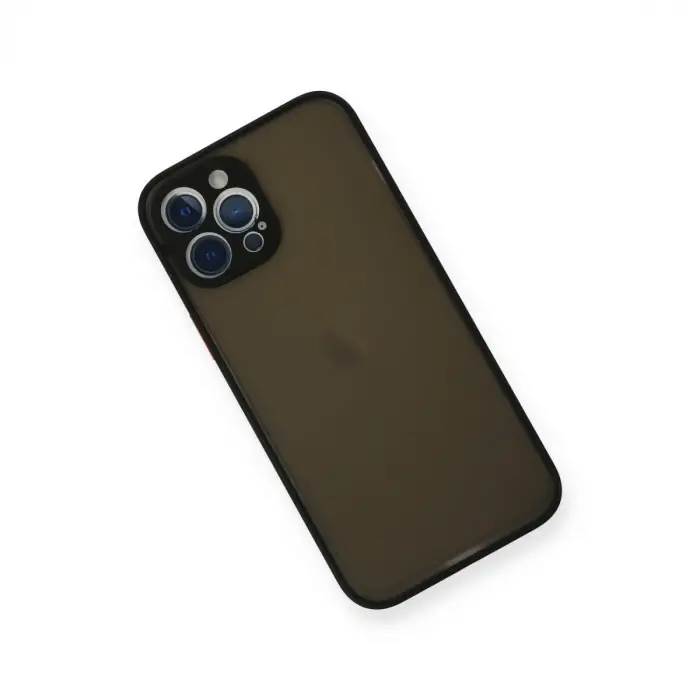 iPhone 12 Pro Max Kılıf Montreal Silikon Kapak - Siyah