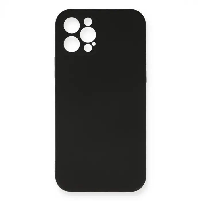 iPhone 12 Pro Max Kılıf Nano içi Kadife Silikon - Siyah