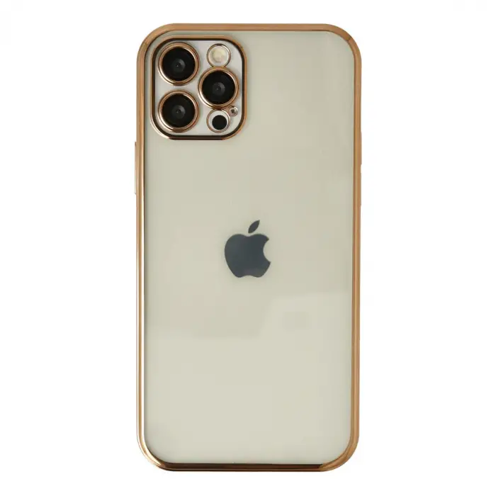 iPhone 12 Pro Max Kılıf Razer Lensli Silikon - Gold