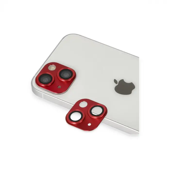 iPhone 13 Pers Alüminyum Kamera Lens - Kırmızı