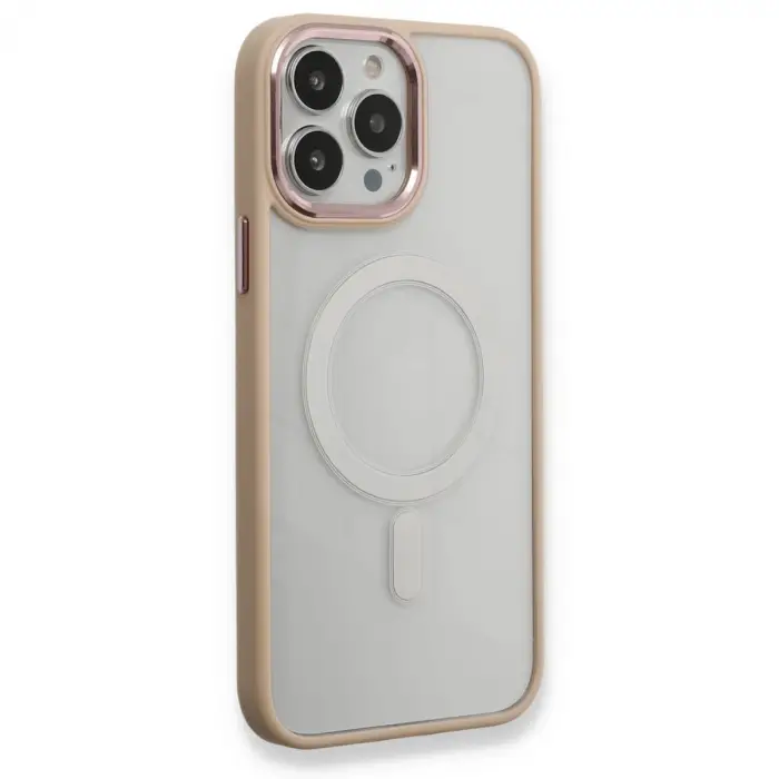 iPhone 13 Pro Kılıf Room Magneticsafe Silikon - Pudra