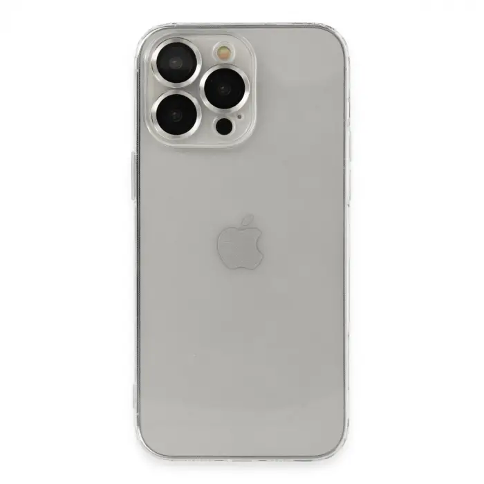 iPhone 13 Pro Max Kılıf Luko Lens Silikon - Gümüş