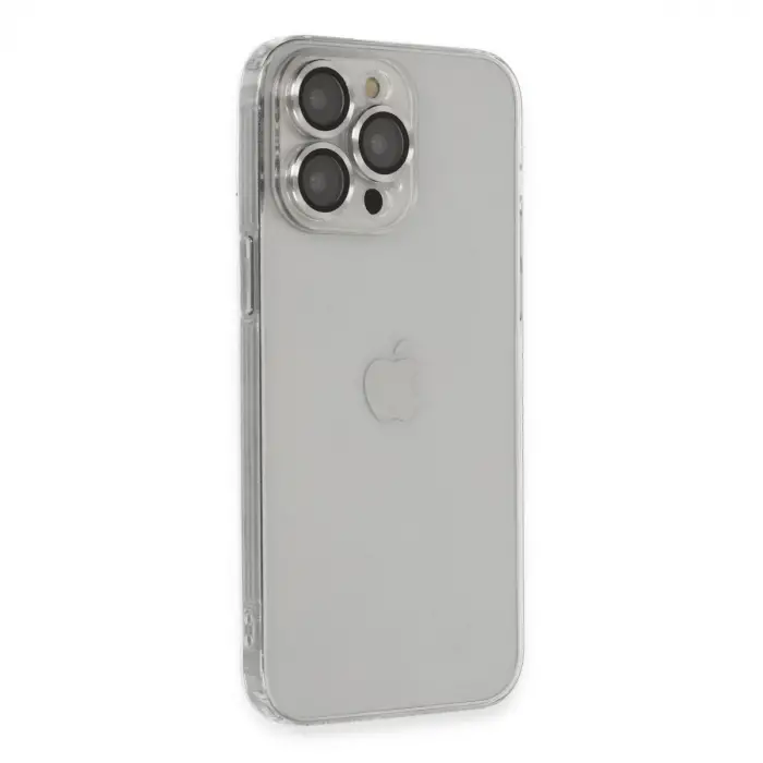 iPhone 13 Pro Max Kılıf Luko Lens Silikon - Gümüş