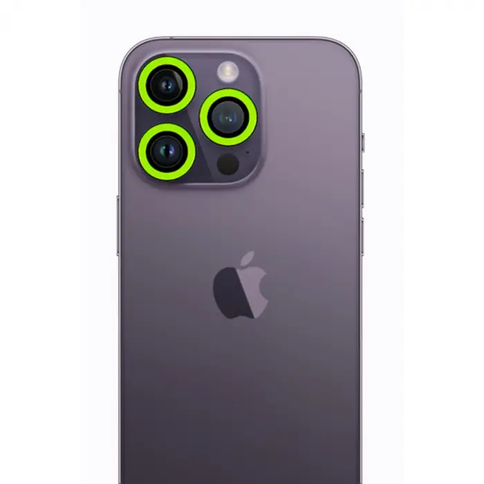 iPhone 13 Pro Max Neon Fosforlu Kamera Lens - Yeşil
