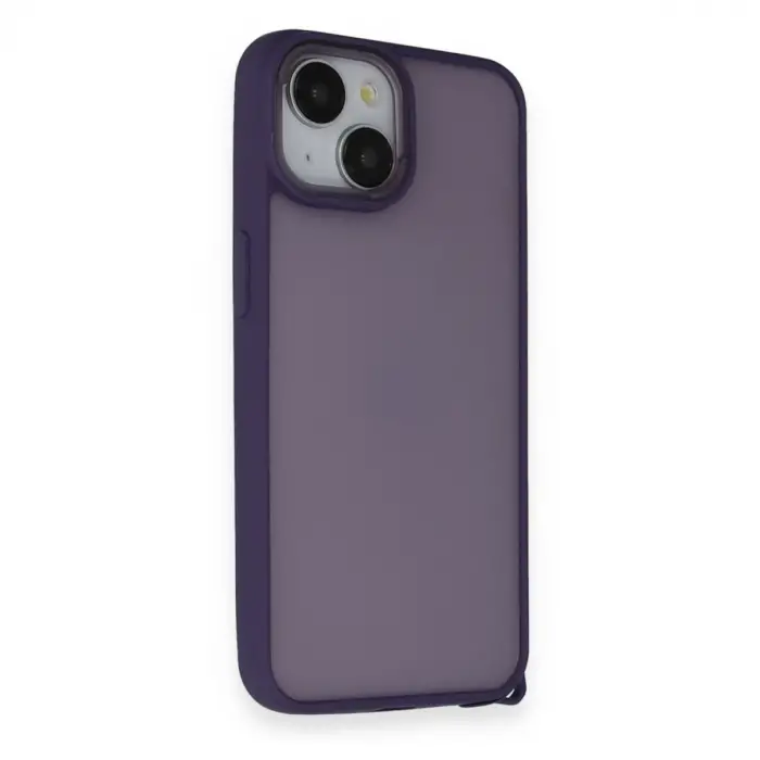 iPhone 14 Kılıf Elegant Kapak - Derin Mor