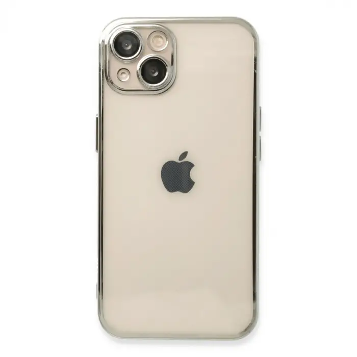 iPhone 14 Kılıf Razer Lensli Silikon - Gümüş