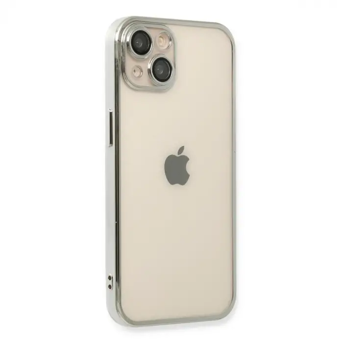 iPhone 14 Kılıf Razer Lensli Silikon - Gümüş