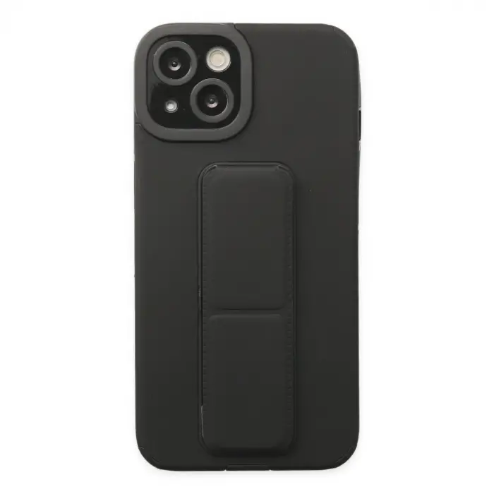 iPhone 14 Plus Kılıf Mega Standlı Silikon - Siyah