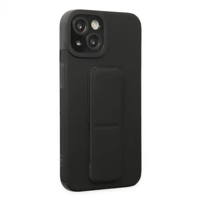 iPhone 14 Plus Kılıf Mega Standlı Silikon - Siyah