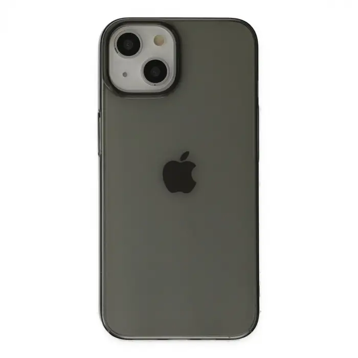 iPhone 14 Plus Kılıf Pc Sert Şeffaf Kapak - Siyah