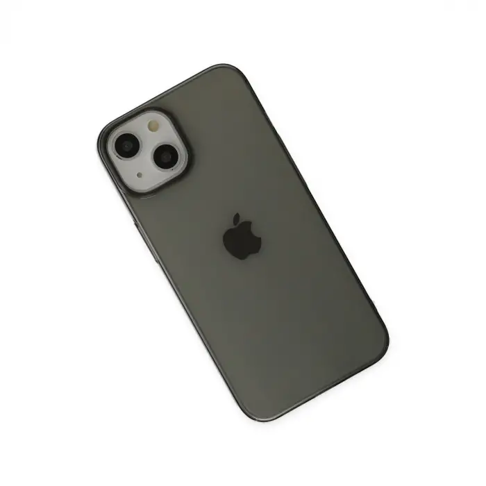 iPhone 14 Plus Kılıf Pc Sert Şeffaf Kapak - Siyah