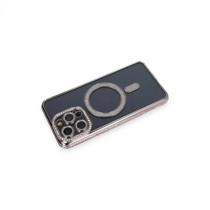 iPhone 14 Pro Kılıf Joke Simli Magneticsafe Kılıf - Gri