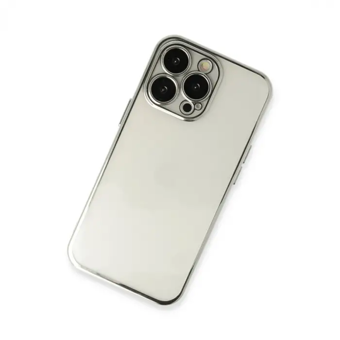 iPhone 14 Pro Kılıf Razer Lensli Silikon - Gümüş