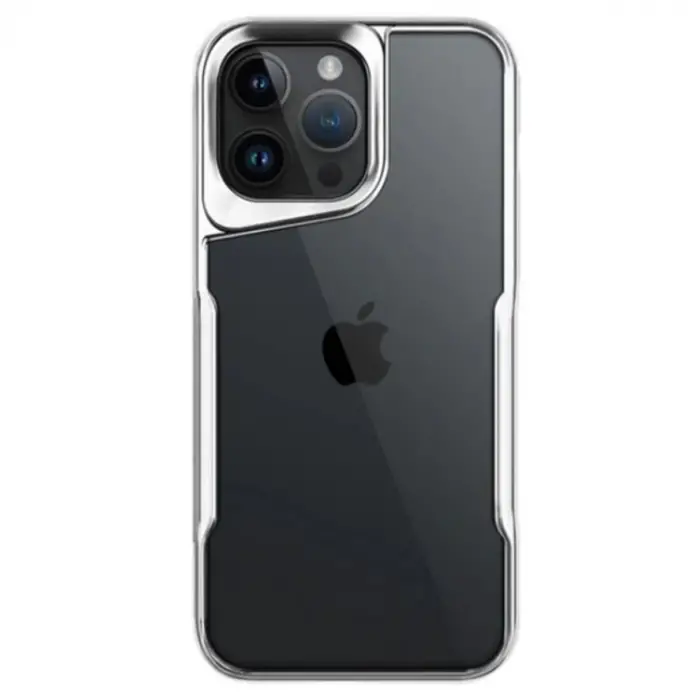 iPhone 14 Pro Max Kılıf Boyi Silikon Kapak - Gümüş