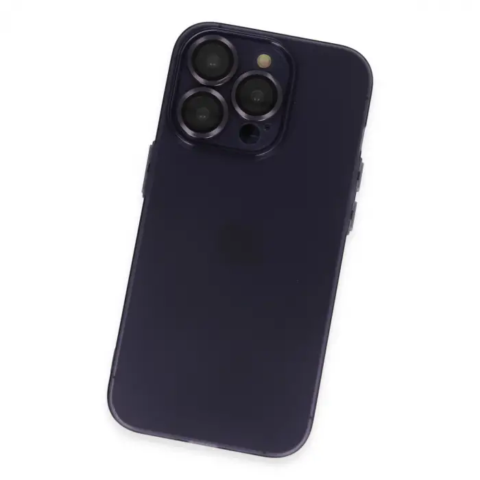 iPhone 14 Pro Max Kılıf Luko Lens Silikon - Derin Mor