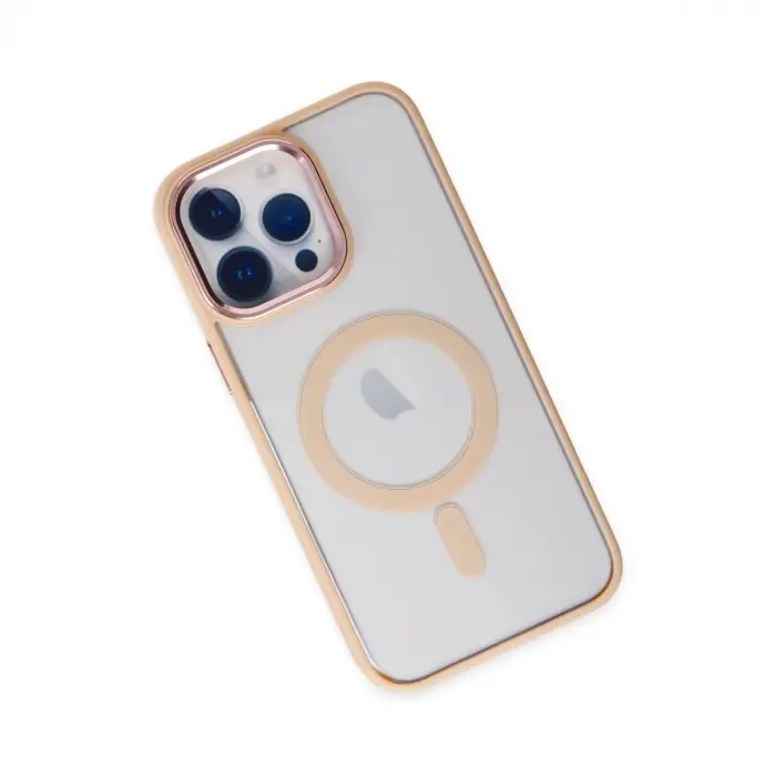 iPhone 14 Pro Max Kılıf Room Magneticsafe Silikon - Pudra