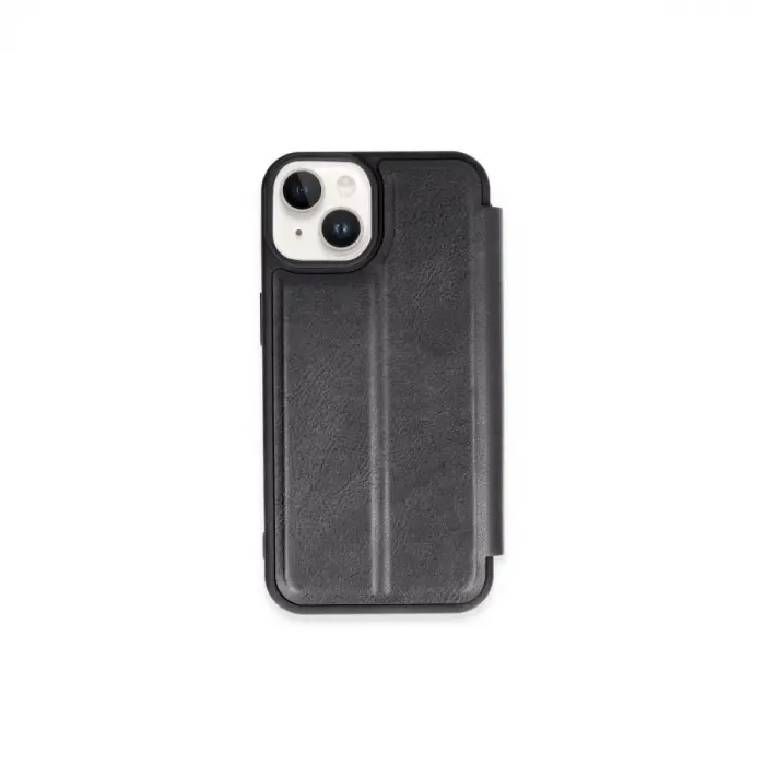 iPhone 15 Kılıf Flip Cover - Siyah