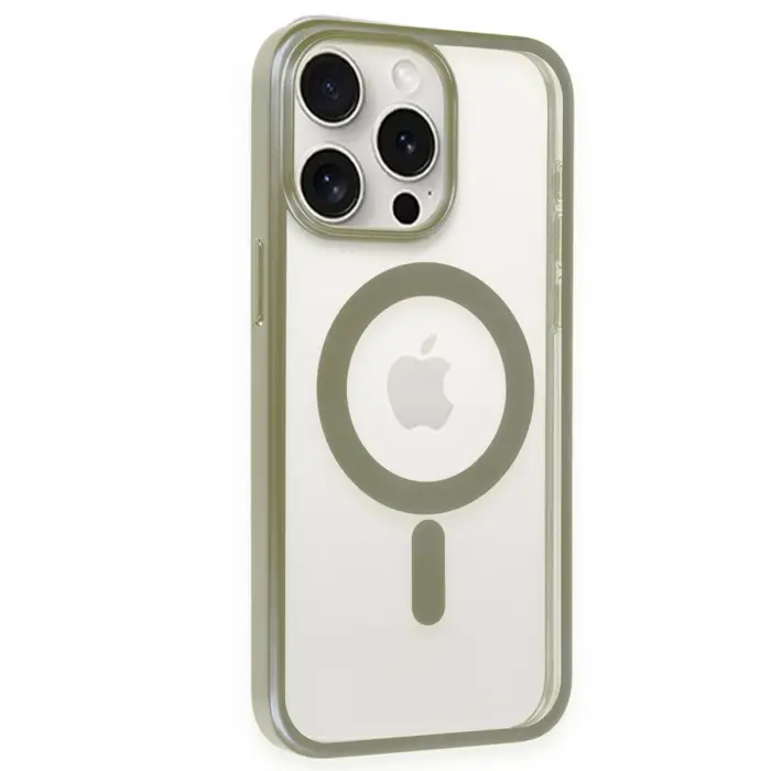 iPhone 15 Pro Kılıf Erozi Magsafe Kapak - Gri