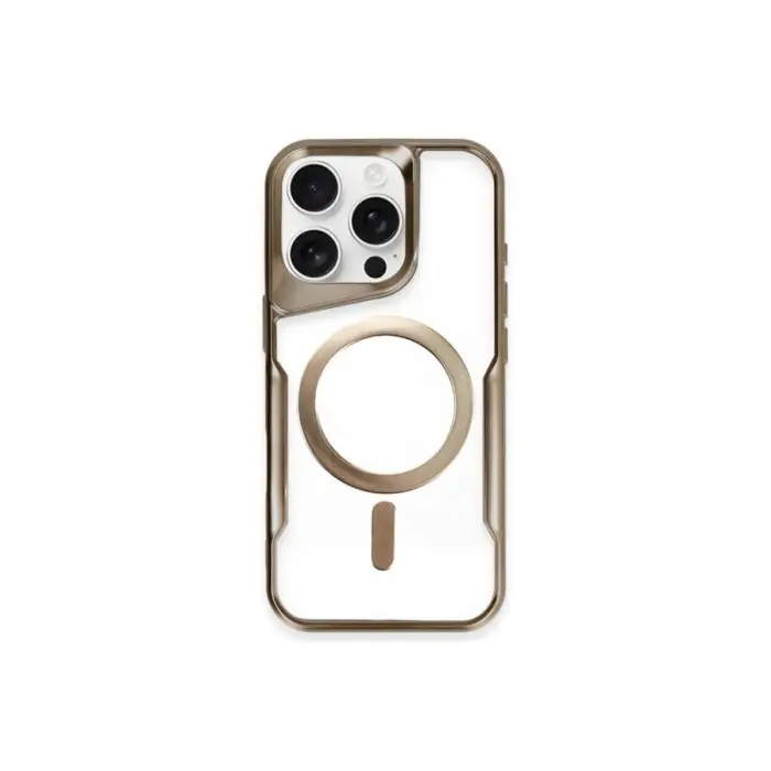 iPhone 15 Pro Max Kılıf Boyi Magsafe Silikon Kapak - Kahverengi