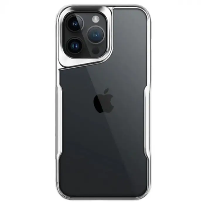 iPhone 15 Pro Max Kılıf Boyi Silikon Kapak - Gümüş