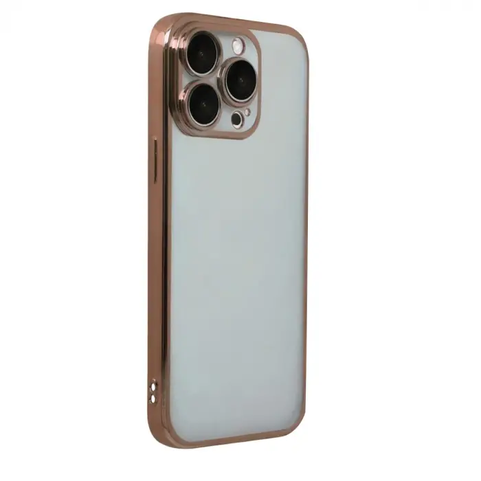 iPhone 15 Pro Max Razer Lensli Silikon - Çöl Titanyum
