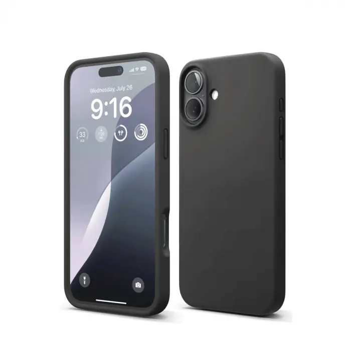 iPhone 16 Plus Kılıf Nano içi Kadife Silikon - Siyah