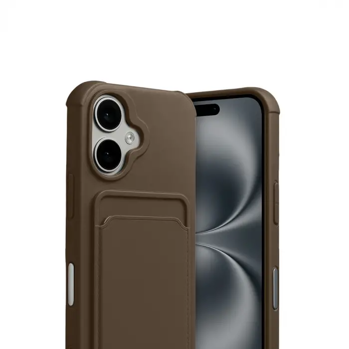 iPhone 17 Kelvin Kartvizitli Silikon - Kahverengi