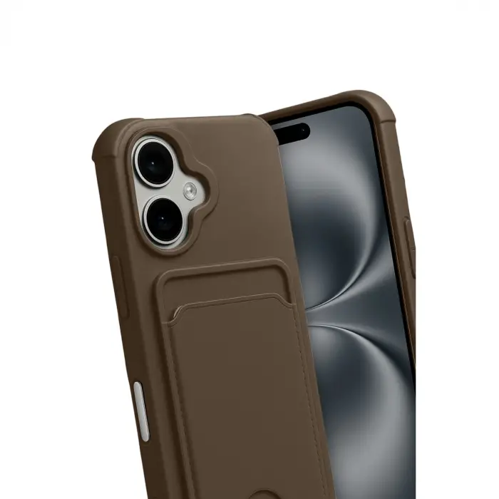 iPhone 17 Kelvin Kartvizitli Silikon - Kahverengi