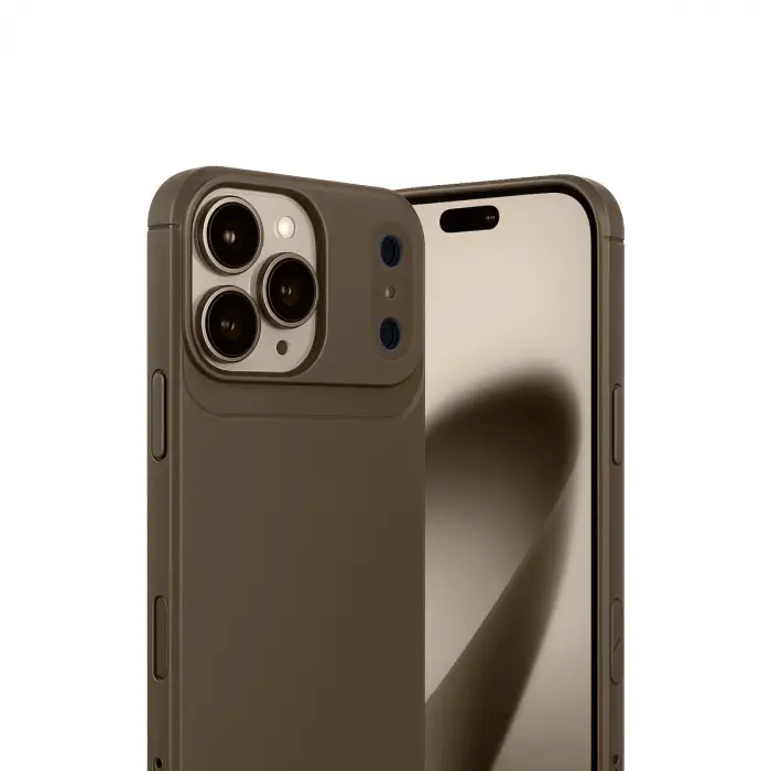 iPhone 17 Pro Max Auto Focus Karbon Kapak - Kahverengi