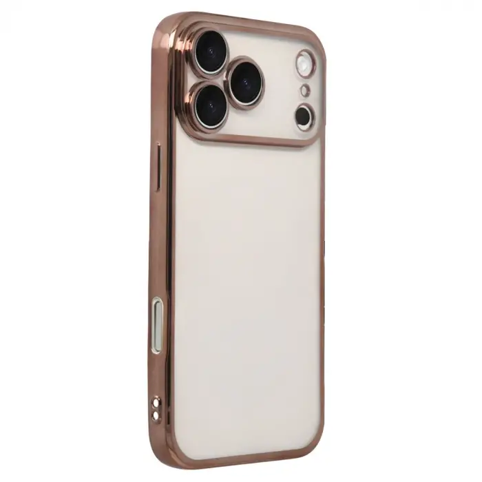 iPhone 17 Pro Razer Lensli Silikon - Çöl Titanyum