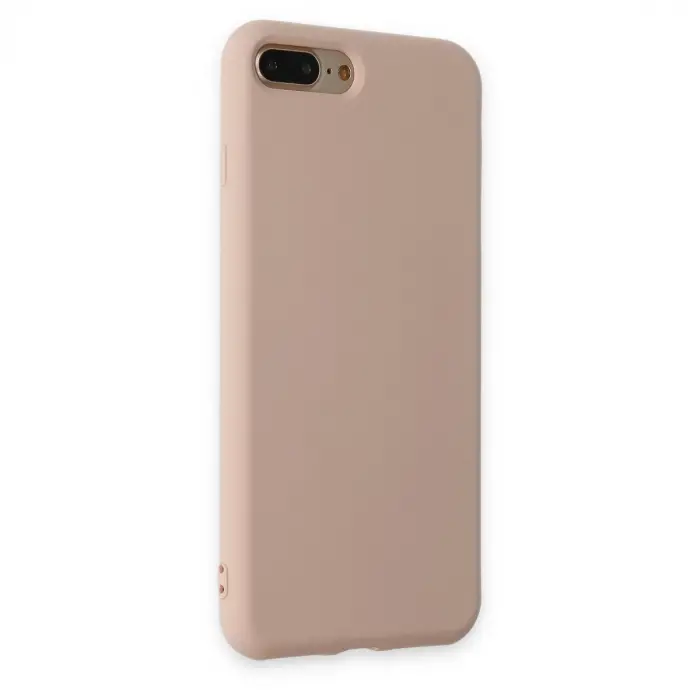 iPhone 7 Plus Kılıf Nano içi Kadife Silikon - Pudra