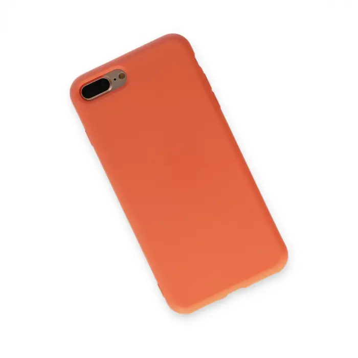 iPhone 7 Plus Kılıf Nano içi Kadife Silikon - Turuncu