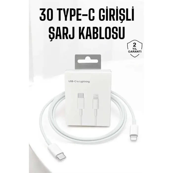 Iphone Uyumlu İOS Uyumlu Lightning Hızlı Şarj Tye C Lightning Şarj Kablosu