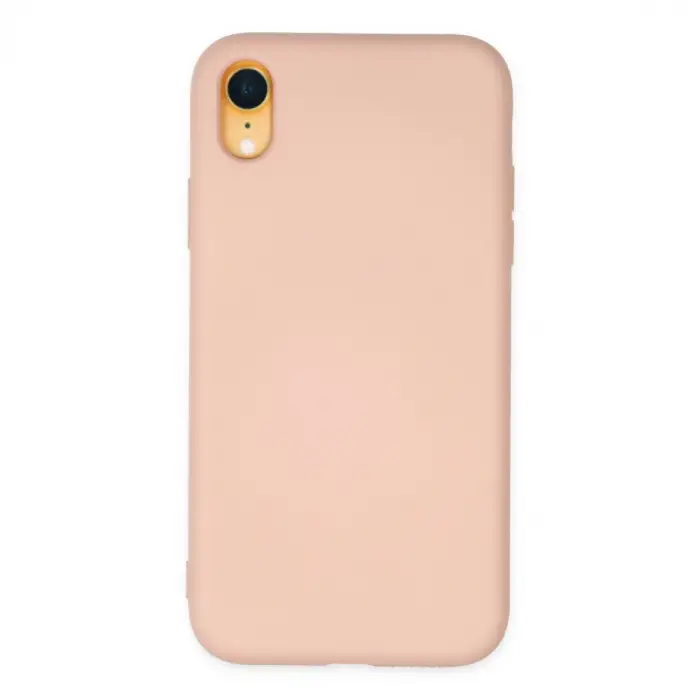 iPhone XR Kılıf Nano içi Kadife Silikon - Pudra