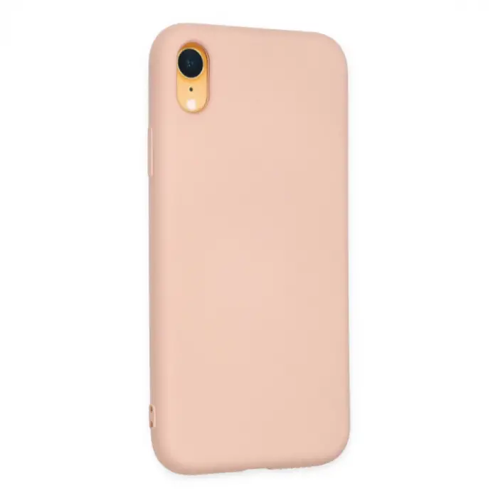 iPhone XR Kılıf Nano içi Kadife Silikon - Pudra
