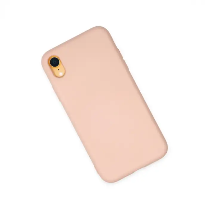 iPhone XR Kılıf Nano içi Kadife Silikon - Pudra