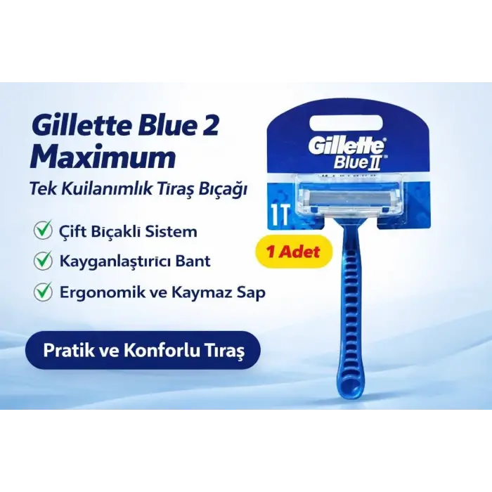 Jilet Blue 2 Maximum Tek Kullanımlık Tıraş Bıçağı 1 Adet