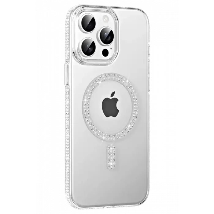 Joko Apple iPhone 14 Pro Max Move Taşlı Magsafe Kapak - Gümüş