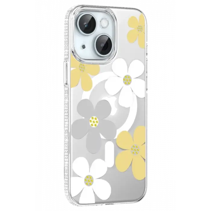 Joko Apple iPhone 15 Floral Magsafe Kapak - Sarı