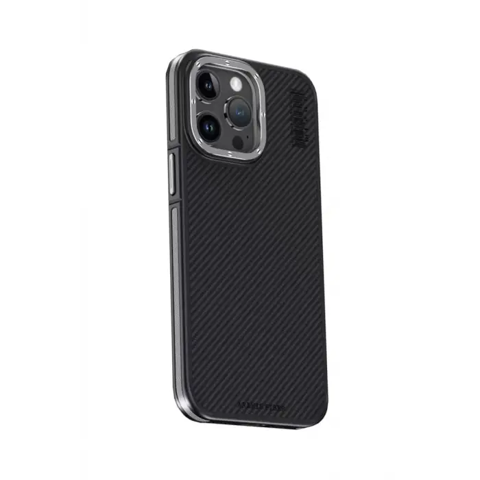 Joko Apple iPhone 15 Pro Max Kılıf Aramid 600D Kevlar Karbon Fiber Magsafe Kapak - Gri